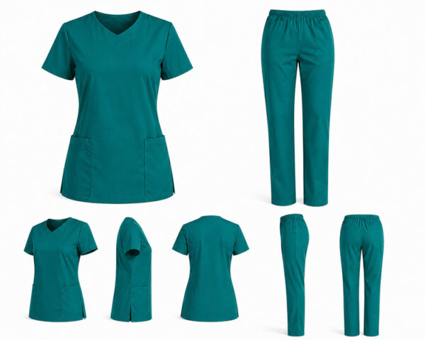 Medicinska uniforma komplet – ženska bluza i hlače kirursko zelena Ženska medicinska uniforma komplet bluza i hlače više boja