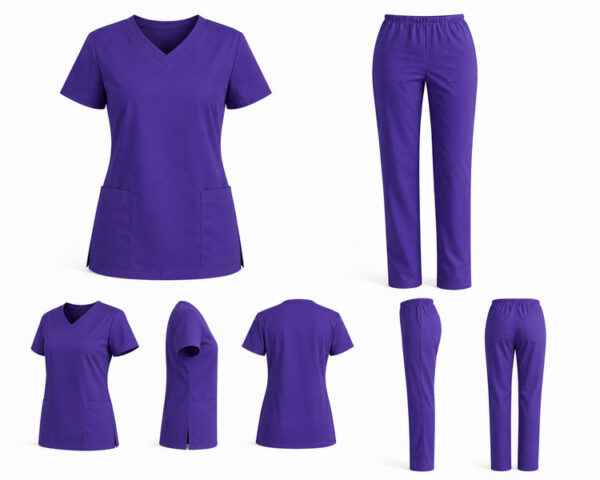 Medicinska uniforma komplet – ženska bluza i hlače ljubicasta Ženska medicinska uniforma komplet bluza i hlače više boja