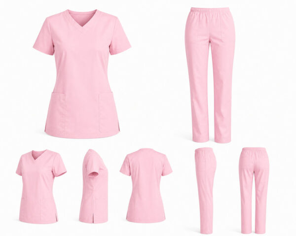 Medicinska uniforma komplet – ženska bluza i hlače roza Ženska medicinska uniforma komplet bluza i hlače više boja