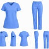 Medicinska uniforma komplet – ženska bluza i hlače svijetlo plava Ženska medicinska uniforma komplet bluza i hlače više boja