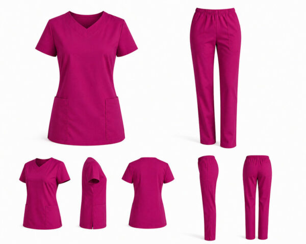 Medicinska uniforma komplet – ženska bluza i hlače tamna ciklama Ženska medicinska uniforma komplet bluza i hlače više boja